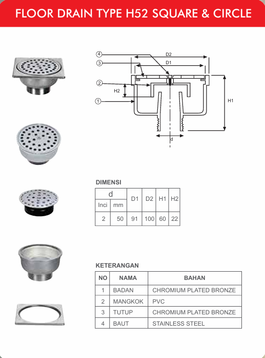 Floor Drain Type H52